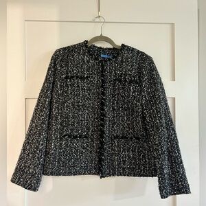 JMcLaughlin Women's Black Tweed Jacket 
Size Large